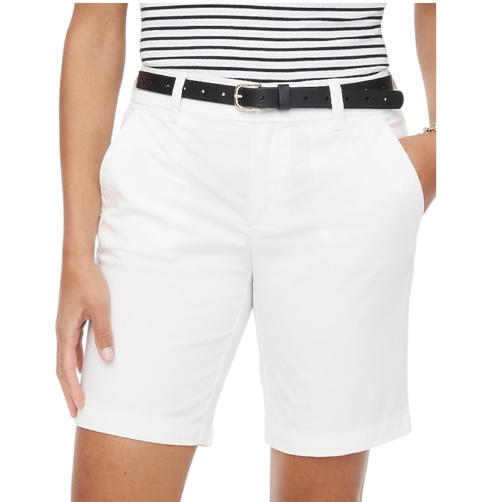 J.Crew Women's White Bermuda Chino Shorts | size 8